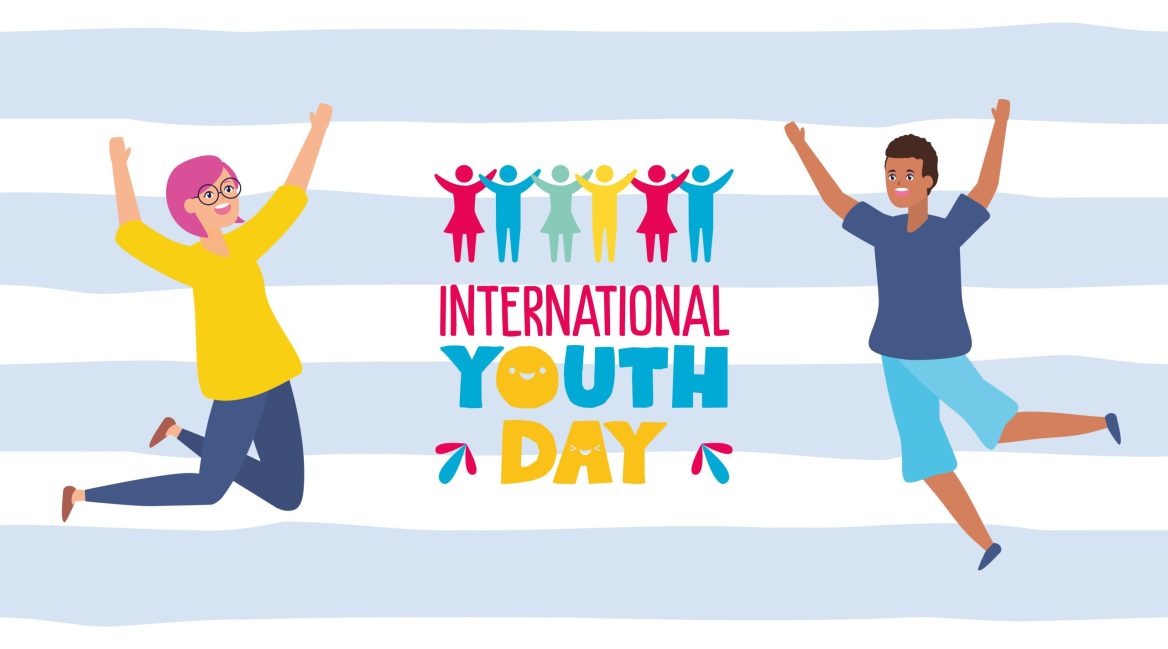 people happy youth day flat design